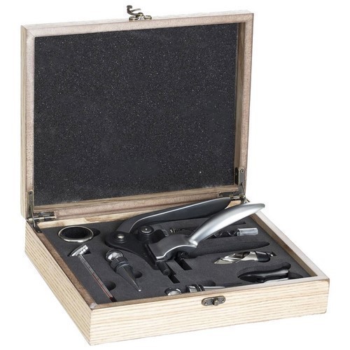 CAJA MADERA SECRET DE GOURMET SOMMELIER 9 PIEZAS